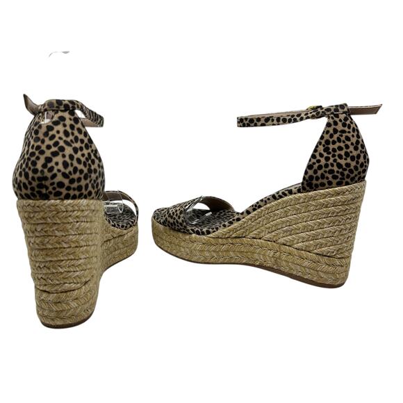 Stuart Weitzman Floria Wedge Platform Espadrille Sandals Leopard Print US 8.5 - Picture 10 of 14